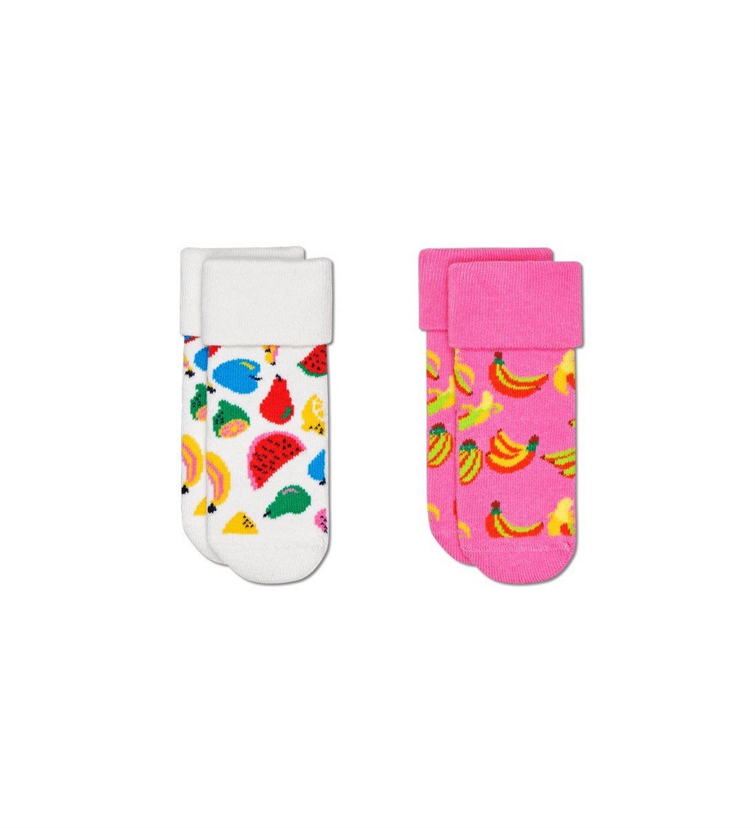 Happy Socks KFRU45-1300 2-Pack Kids Fruit Terry Socks 0-6M