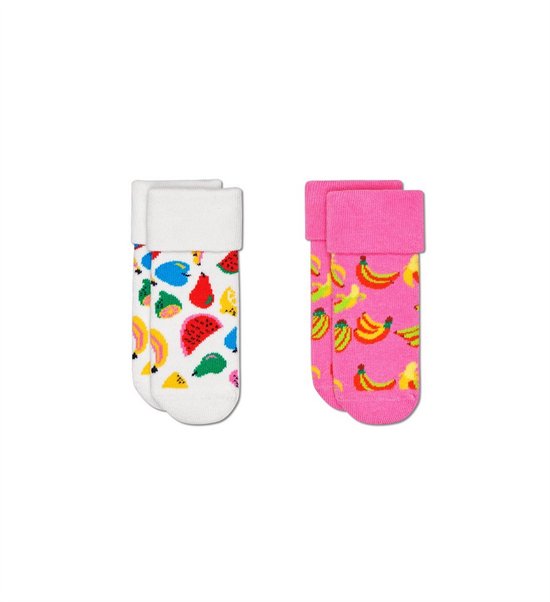 Chaussettes Happy Socks KFRU45-1300, lot de 2, motif fruits, Terry , Kids de 0 à 6 mois