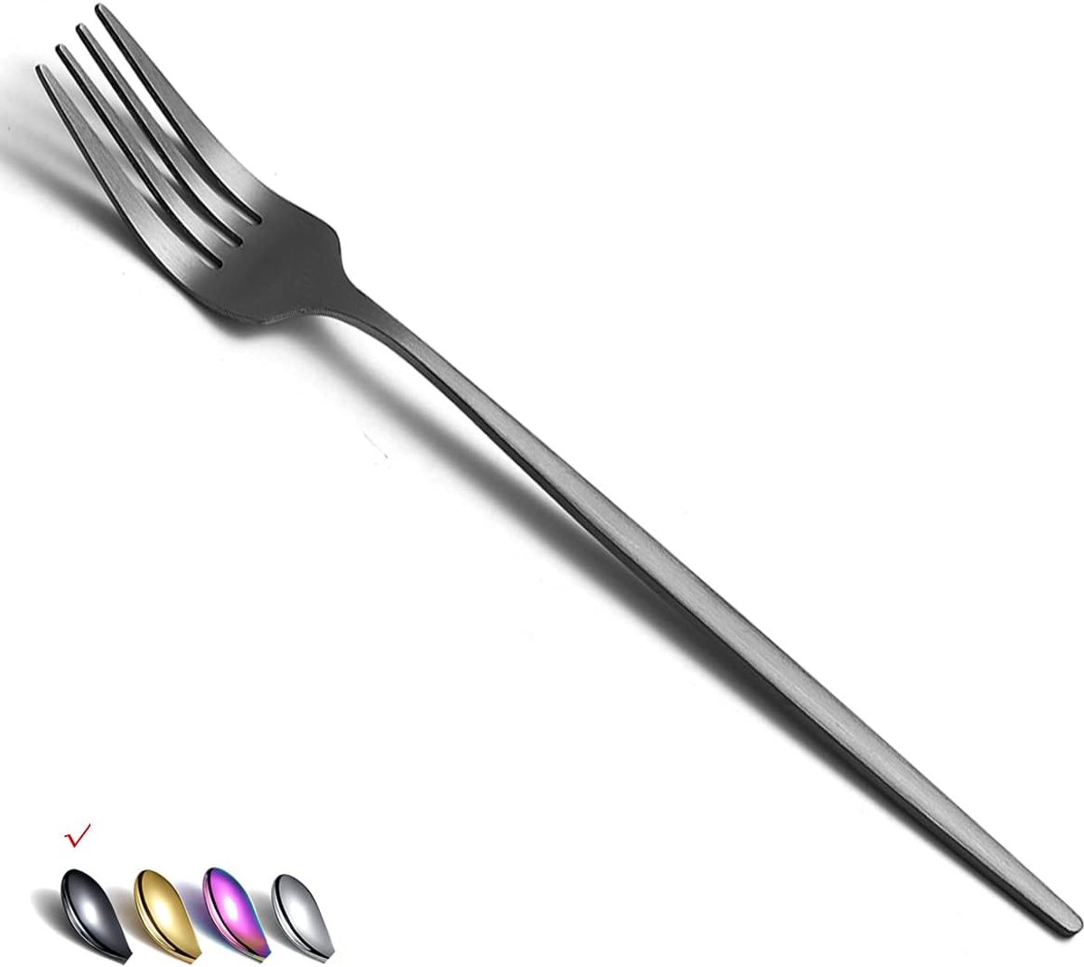 Sander Shop Matzwarte Dinervorken 6 Stuks Roestvrijstalen 8,4 Inch Vorken Bestekset Dessertvorken Tafelvorken Saladevorken Voor Thuis, Keuken Of Restaurant Vaatwasmachinebestendig