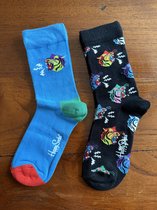 2 paar Happy Socks, kinderen van 4-6 jaar, meerkleurig.