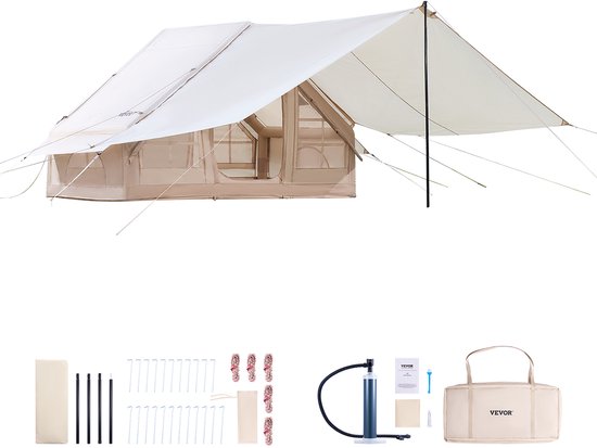 VEVOR Opblaasbare Tent 3-5 Persoons Glamping Tent met Pomp Luifel 3x2x2m van Vevor — afbeelding 2