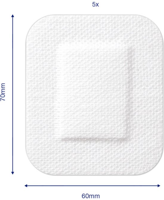 Hansaplast Sensitive XL pleister, 6x7cm, met absorberend kompres.