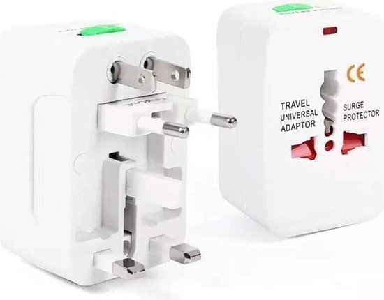 Universele reisadapter geschikt voor meer dan 150 landen, multifunctionele alles-in-één stekker voor comfortabel internationaal reizen (universele standaardadapterstekker van VK naar Europa).