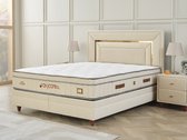 BSS Bedding Oxycore - Complete Boxspring - Boxspring 140x200 - Boxspring met Opbergruimte - Bedden - Slaapkamerbed - 1 x Matras met Topper - 2 x Bedbox - 1 x Hoofdbord -Vlekbestendige & Gemakkelijk te Reinigen Stof