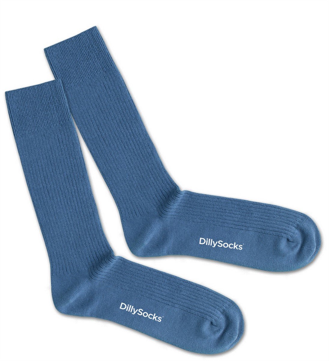 DillySocks Ribbed Steel Blue Sock - Maat 36-40