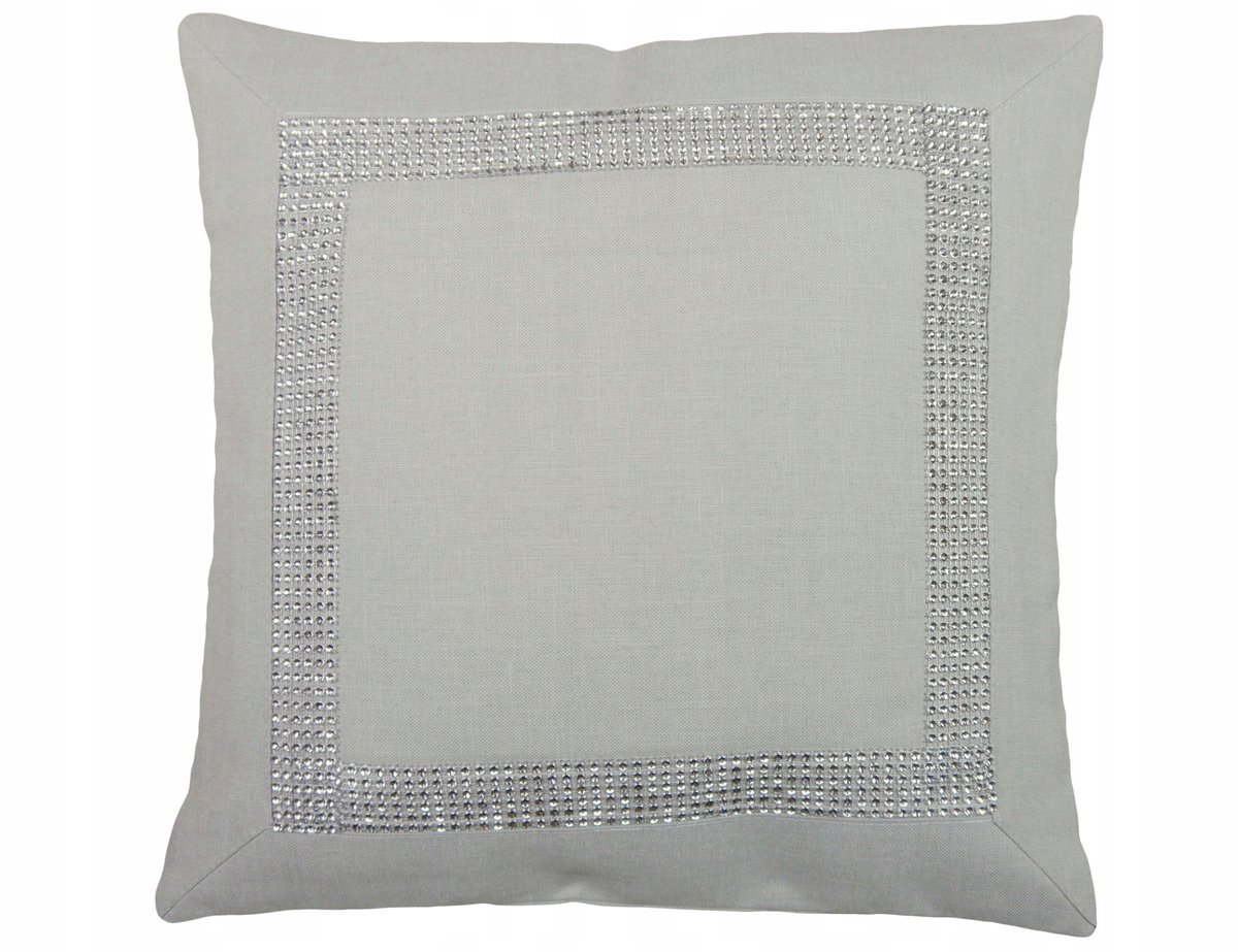 Decoratieve Kussensloop 40x40cm Margo Grijs met Zirkonia Rand