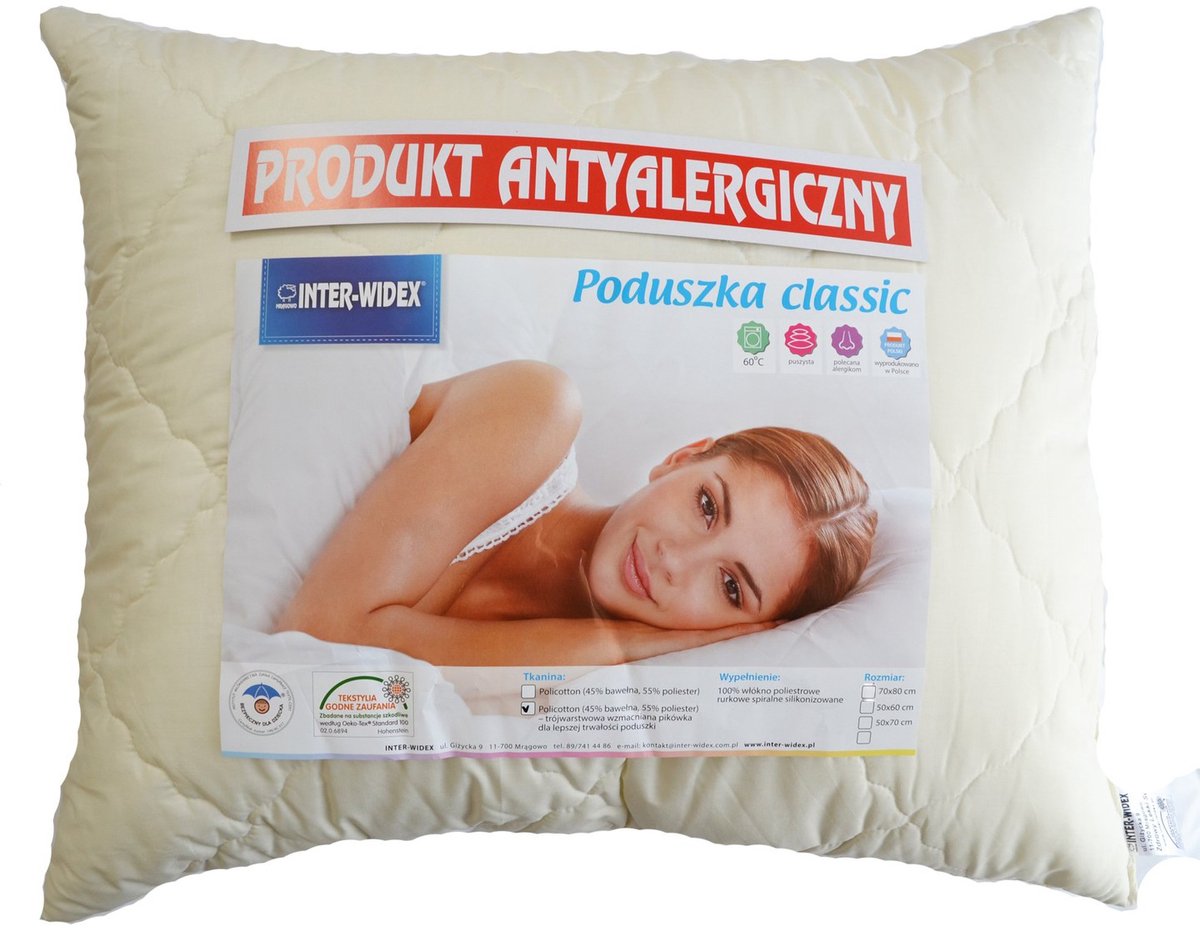 Anti-allergische kussen CLASSIC 40x40 cm - Nederlands Product