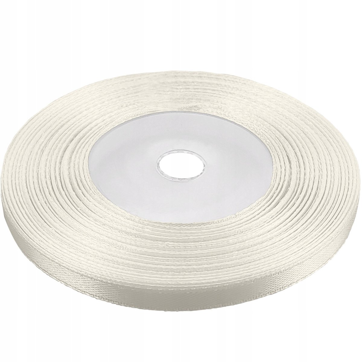 Ecru satijnen pluis 6 mm - rol van 32 m
