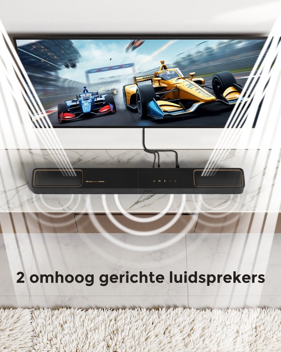 ULTIMEA 5.1.2-kanaals Dolby Atmos soundbar Zwart met - afbeelding 3