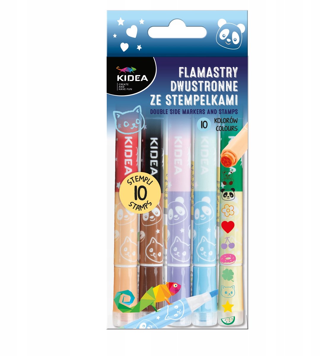 KIDEA Dubbelzijdige Stiften met Stempels - 10 Kleuren