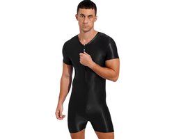 Elastische strakke heren jumpsuit - Erotische bodysuit - Licht doorschijnend