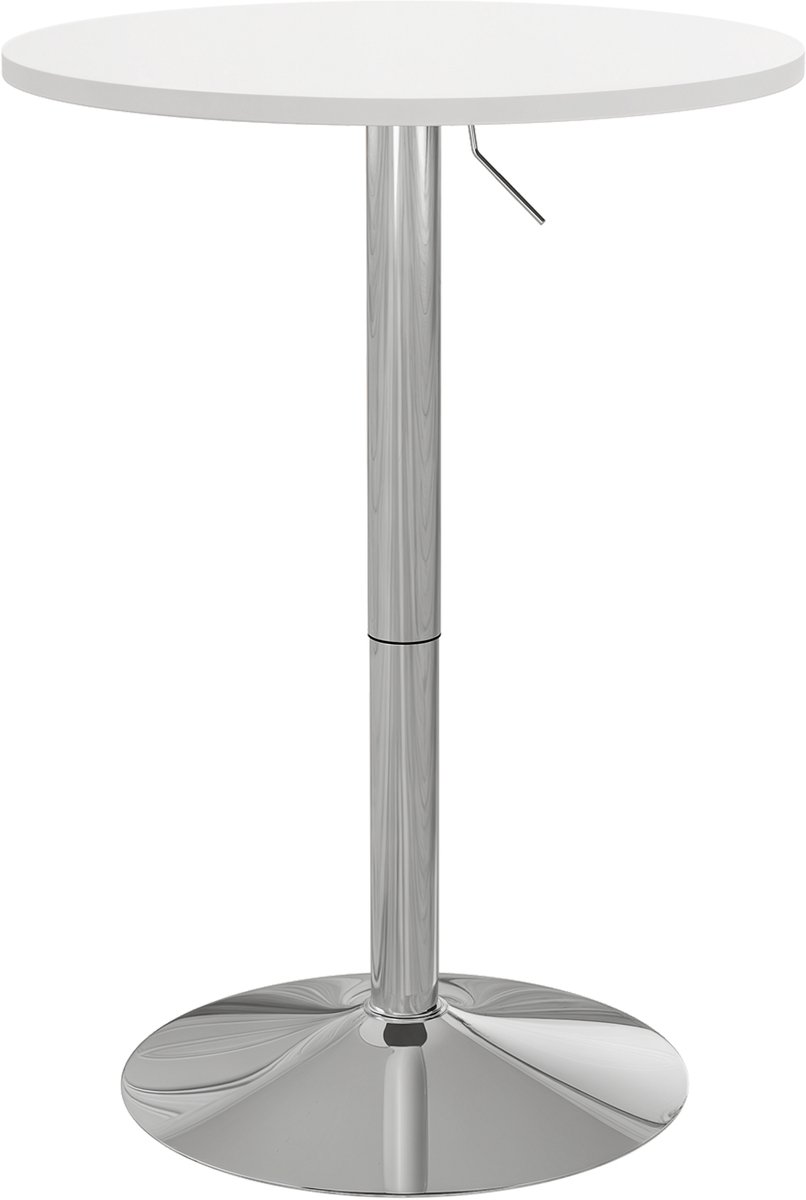 HOMCOM Bartafel - MDF, Staal - 60x60x91cm - Wit