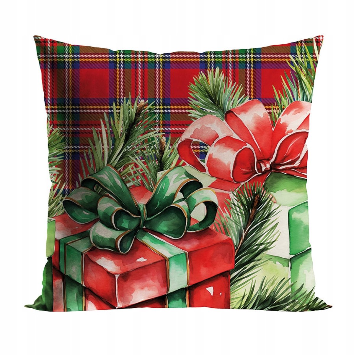 Kerst Sierkussenhoes 40x40cm Rode Cadeaus - Zacht Fluweel