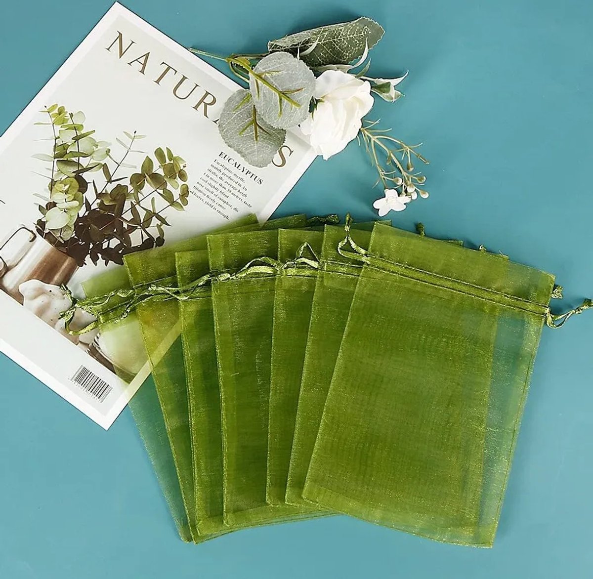 Image of 100 organza cadeauzakjes van 15 x 20 cm met trekkoord