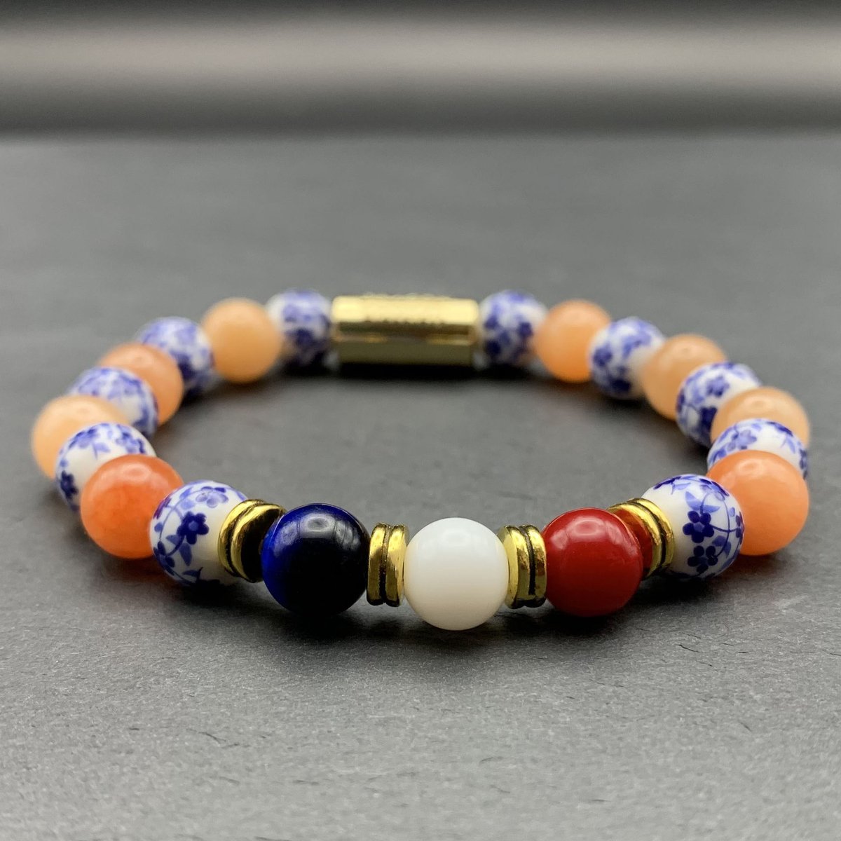 Dragon Bracelets Dames Armband - Delftsblauw - Rood - Wit - Blauw