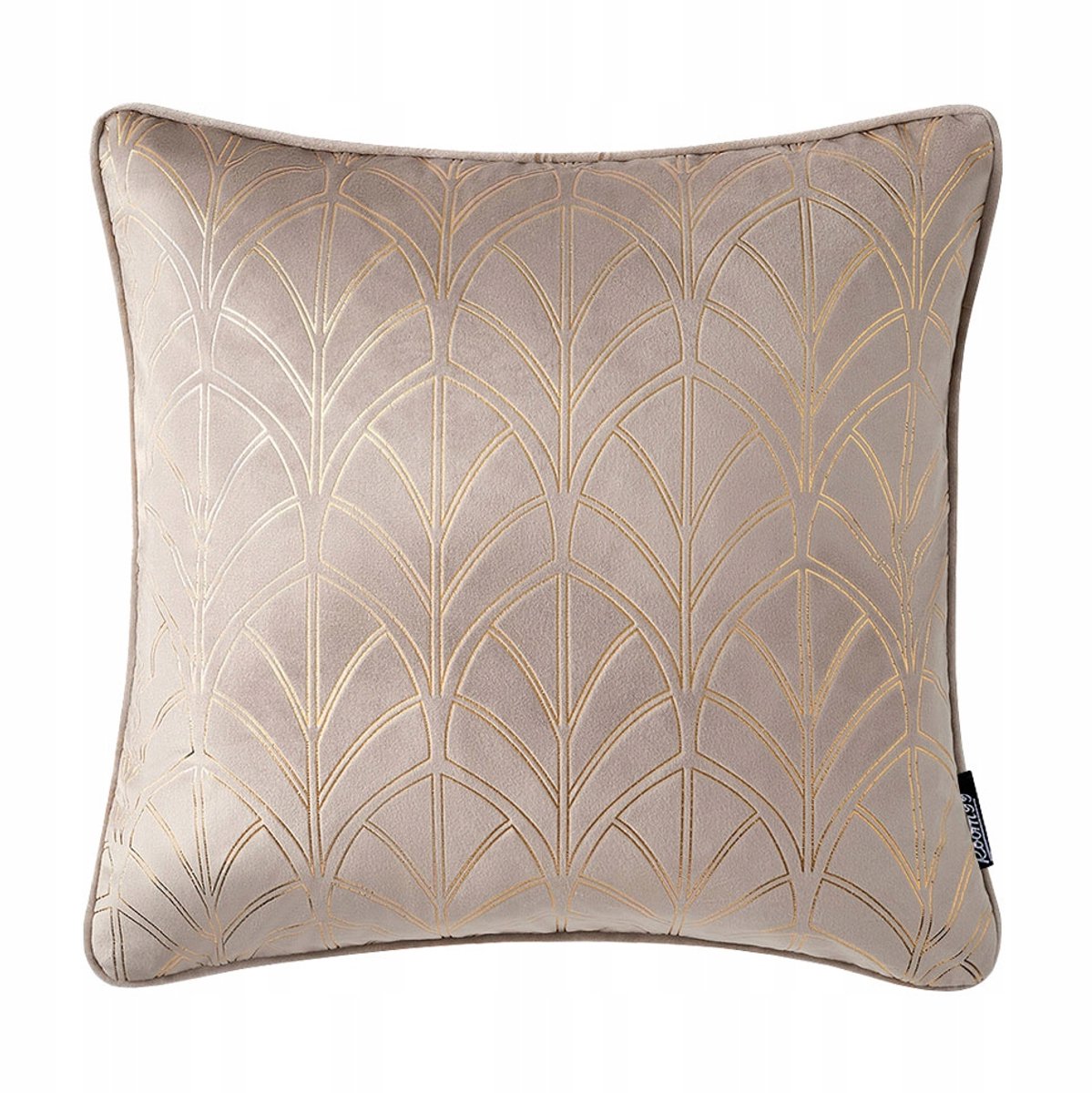 Decoratieve kussenhoezen Bliss 45x45cm Beige Velours met Gouden Accent