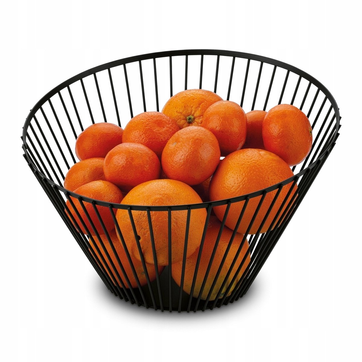 Tadar Skandi Metalen Fruitmand Rond Mat Zwart 30x20cm