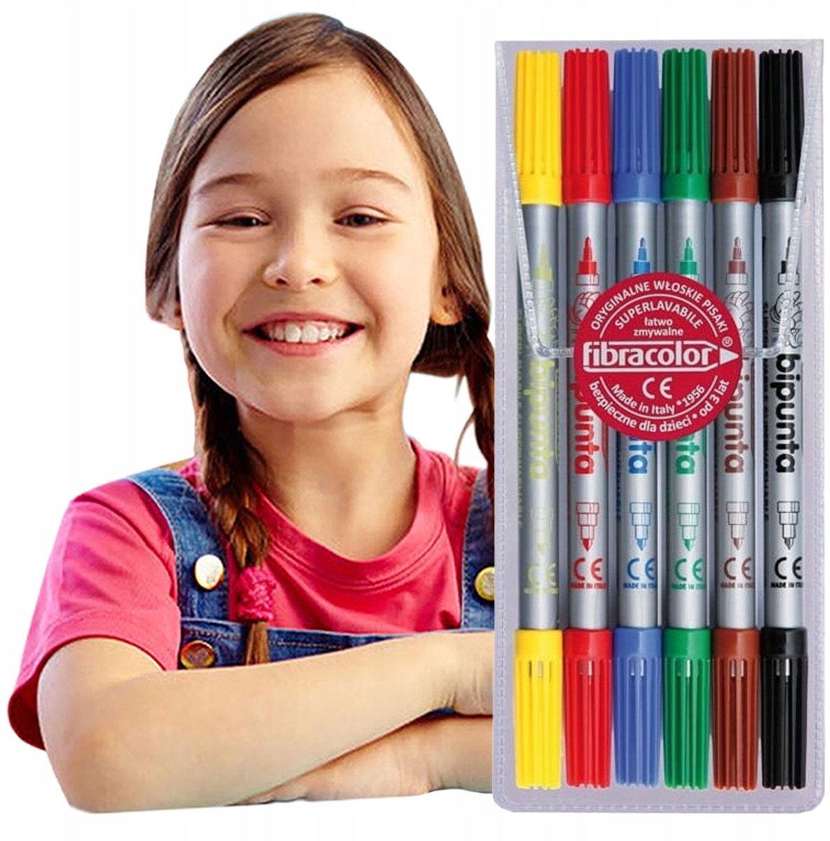 Fibracolor Dubbelzijdige Stiften Set - 6 Kleuren in Etui