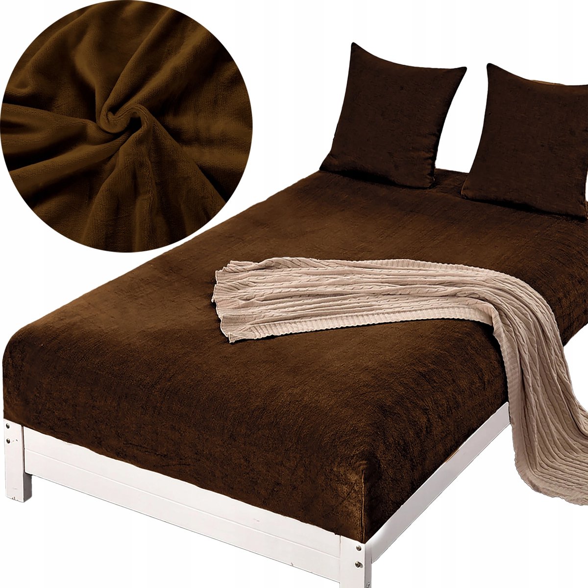 Zacht Winter Laken met Elastiek - Pluche Beer - 200x220cm Microvezel
