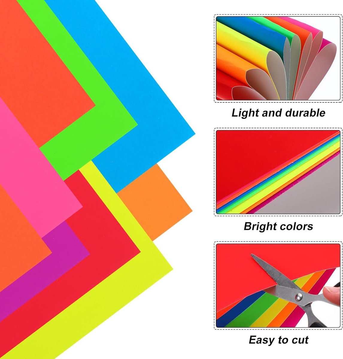 Lichtgevend zwart licht posterpapier, neonkarton, fluorescerend geel, 250 g/m² - 40 vellen