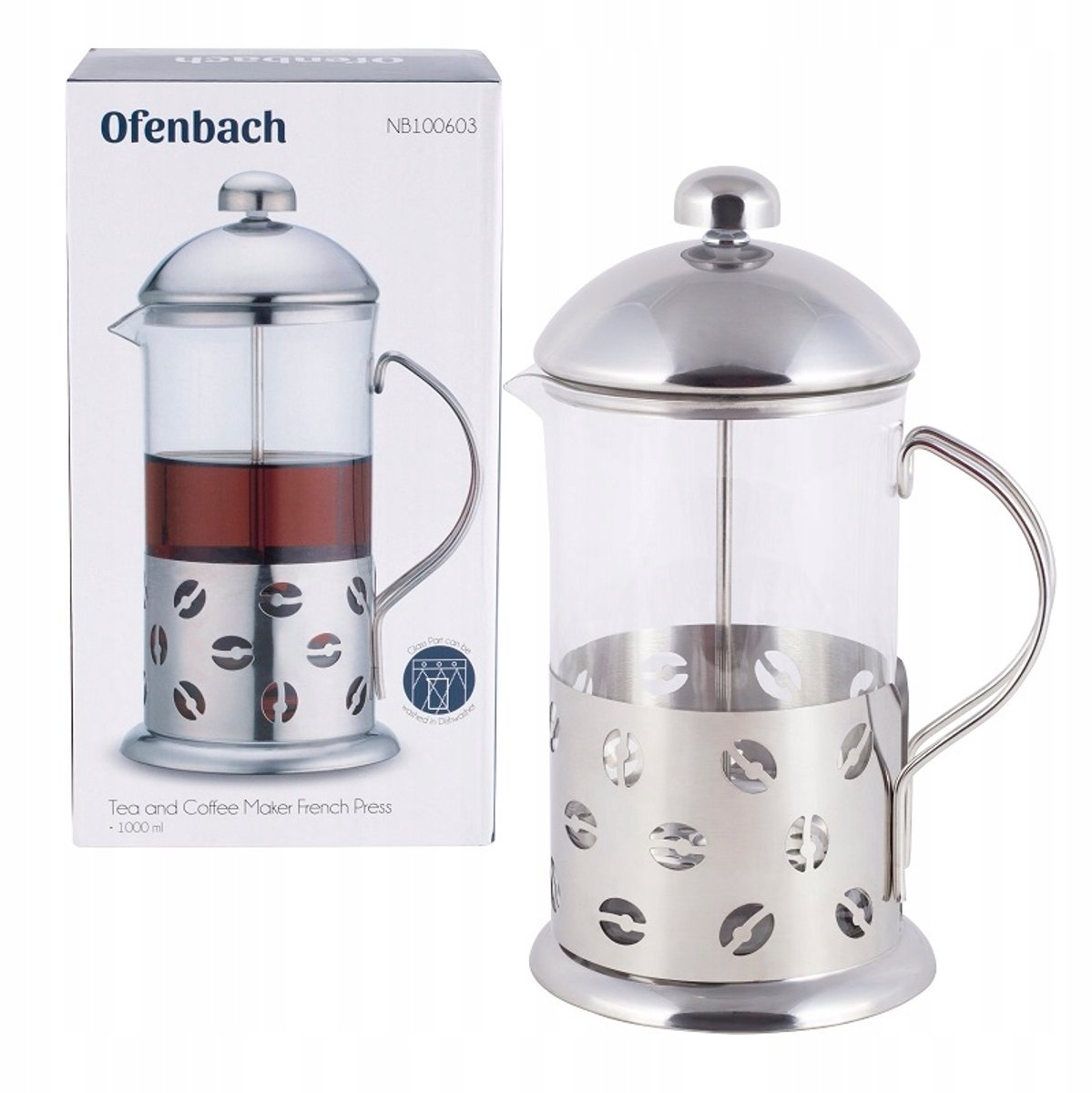 Glazen French Press 1000 ml voor Koffie & Thee - Hittebestendig