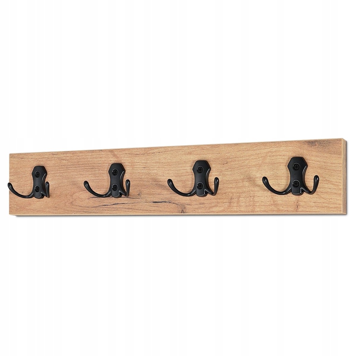 Wandkapstok met 4 Haken - Goud Eiken - Zelfmontage