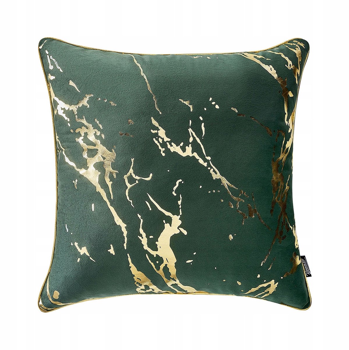 Decoratieve Kussenhoes Lanai 45x45cm Fluweel - Flesgroen met Goud