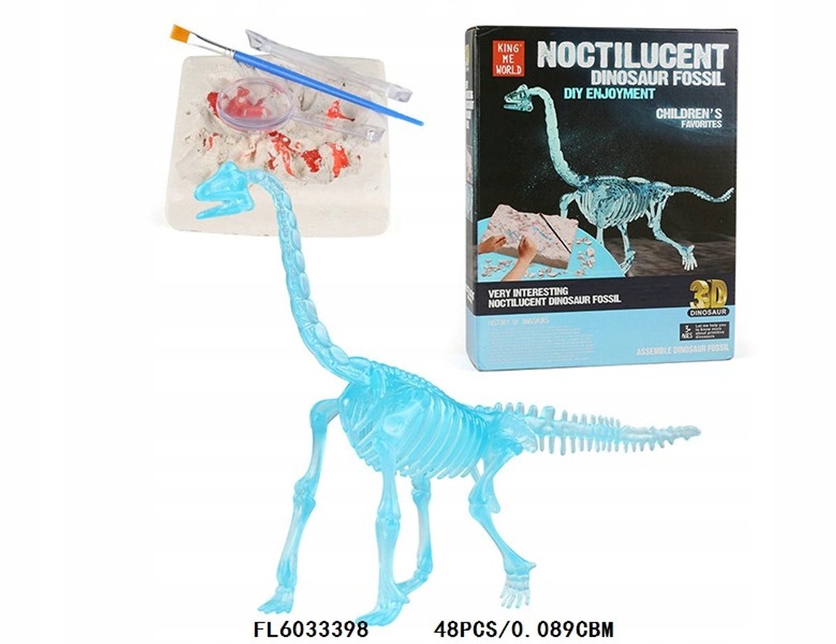Brachiosaurus Skelet Fossiel - Lichtgevend in het Donker Archeologie Set