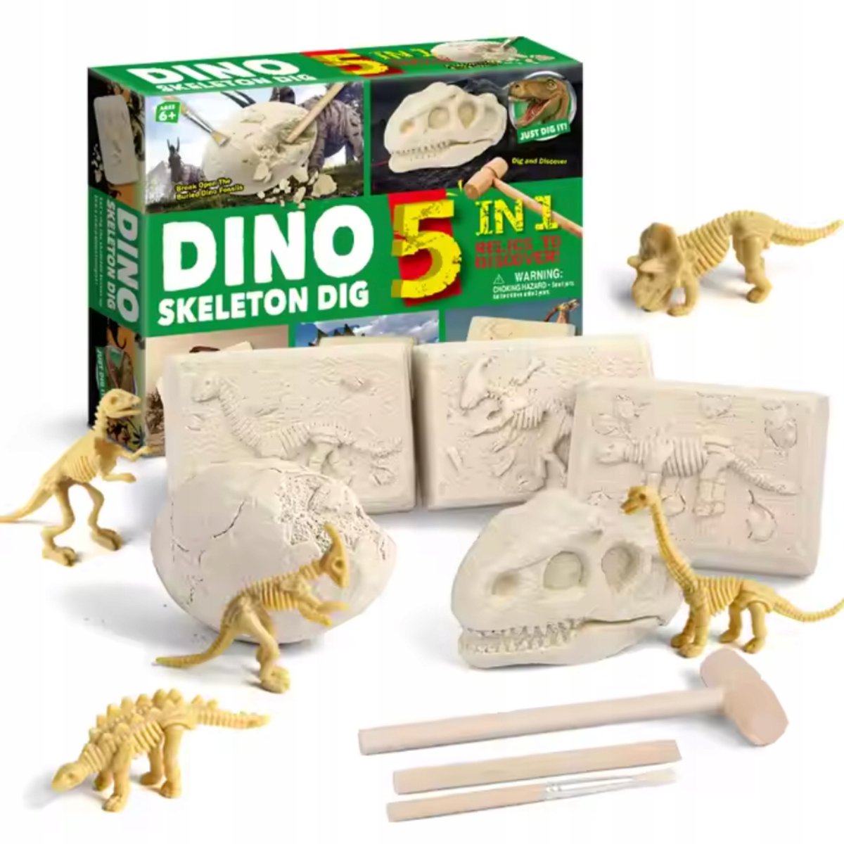 Dinosaurus Opdig SET 5-in-1 - Educatief Archeologie Speelgoed voor Kinderen