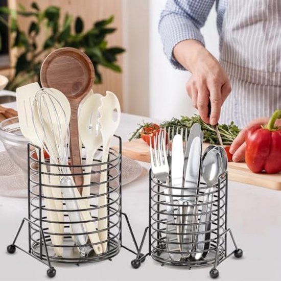 Keuken Keuken Eetstokjes Plank Afvoer Opbergmand Multifunctionele Bestekhouder Thuis Bestek Opbergplank Houder(Gris