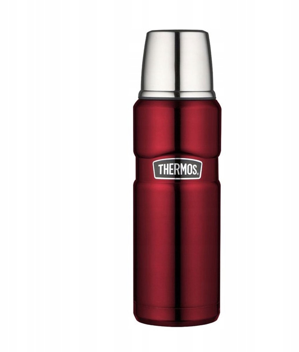 Thermos Drinkfles 470 ml - Rood - RVS, Vacuümgeïsoleerd