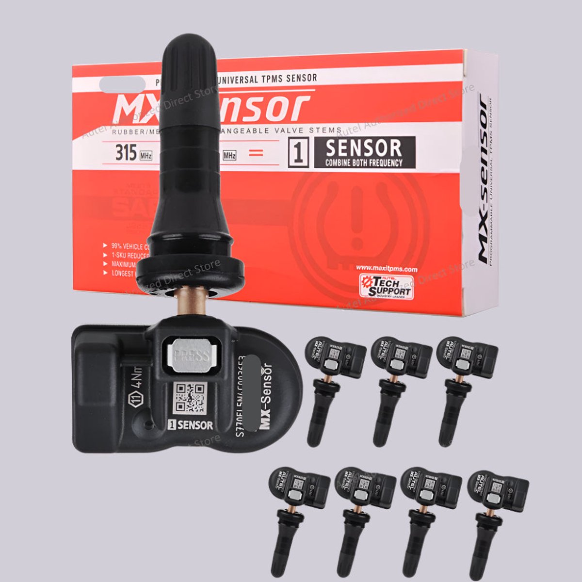 2-in-1 TPMS Sensoren - Bandenspanningsmeter - Bandenspanning - 315MHz + 433MHz - 8 Stuks – Compatibel met Meerdere Diagnoseapparaten
