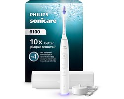 Philips Sonicare 6100 Series – Elektrische Tandenborstel – Wit - Reisetui - Gevoelige tanden - HX7400/06