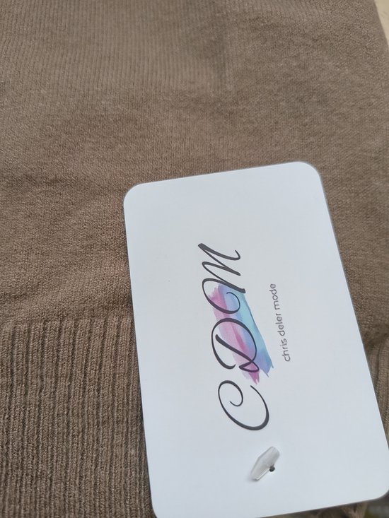 Dames col trui Roba-effen taupe bruin-fijngebreid-maat L/XL-koltrui-coltrui