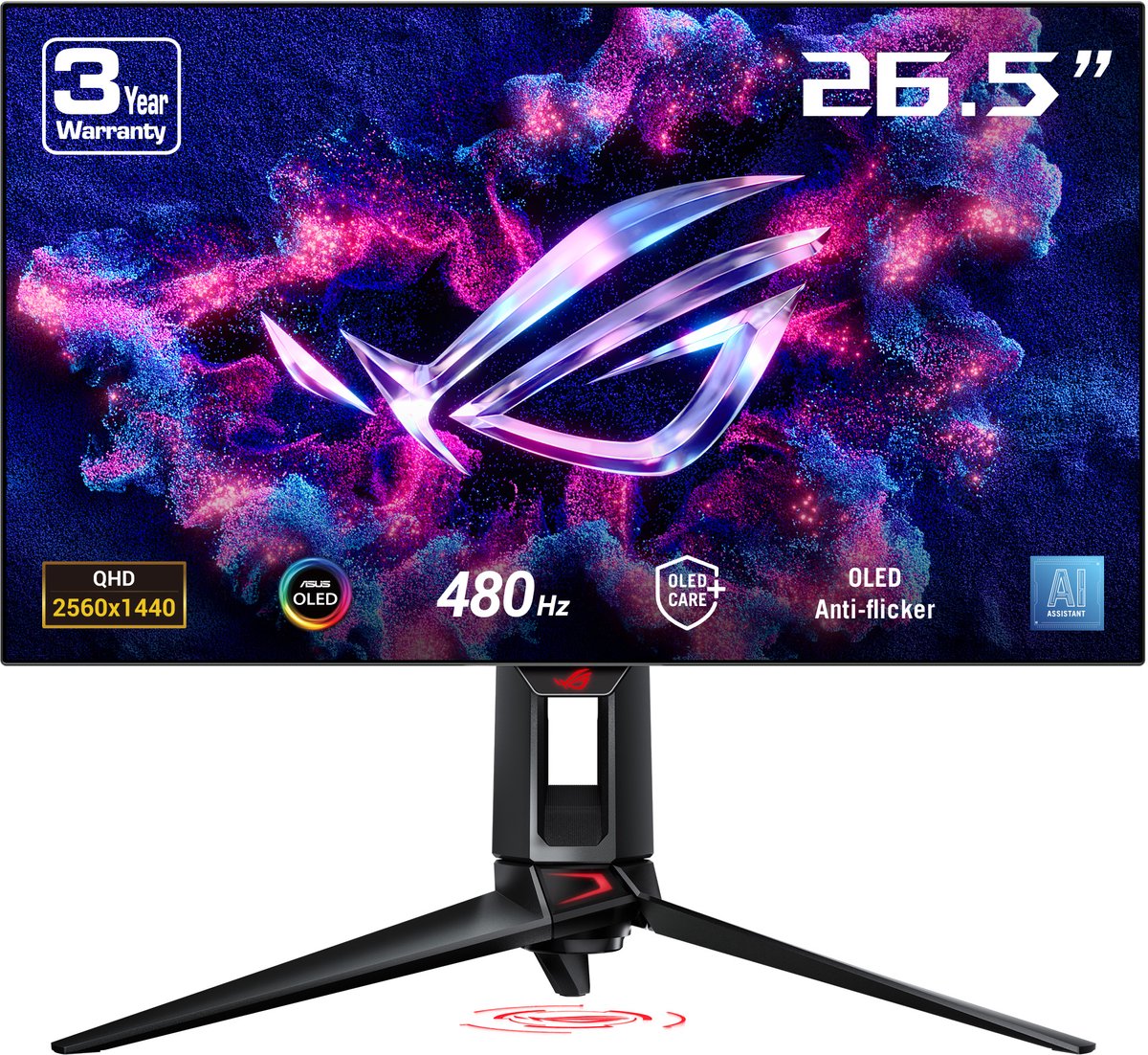 ASUS ROG Swift OLED PG27AQDP gaming monitor 480Hz, HDMI, DisplayPort, USB 3.2