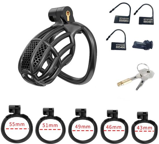 Rimba P-Cage - P-Cage PC06 - Appareil de chasteté - Cage à pénis - Taille M - Zwart
