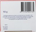 Zijkant van Dagravit verpakking met gewicht, barcode en houdbaarheidsdatum.