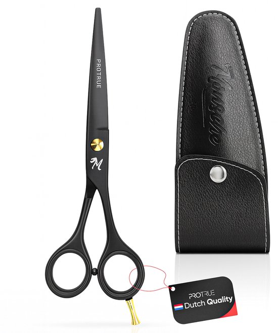Ciseaux de coiffure ProTrue avec étui en cuir - Ensemble de coiffure - Ciseaux de coiffure pour droitier