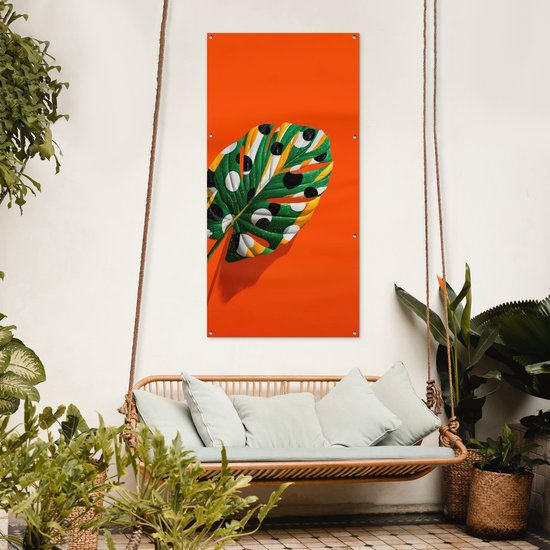 Tuinposter 80x160 cm - Tuindecoratie 3-2 - Poster voor in de tuin - Buiten decoratie - Schutting tuinschilderij - Tuindoek muurdecoratie - Wanddecoratie balkondoek