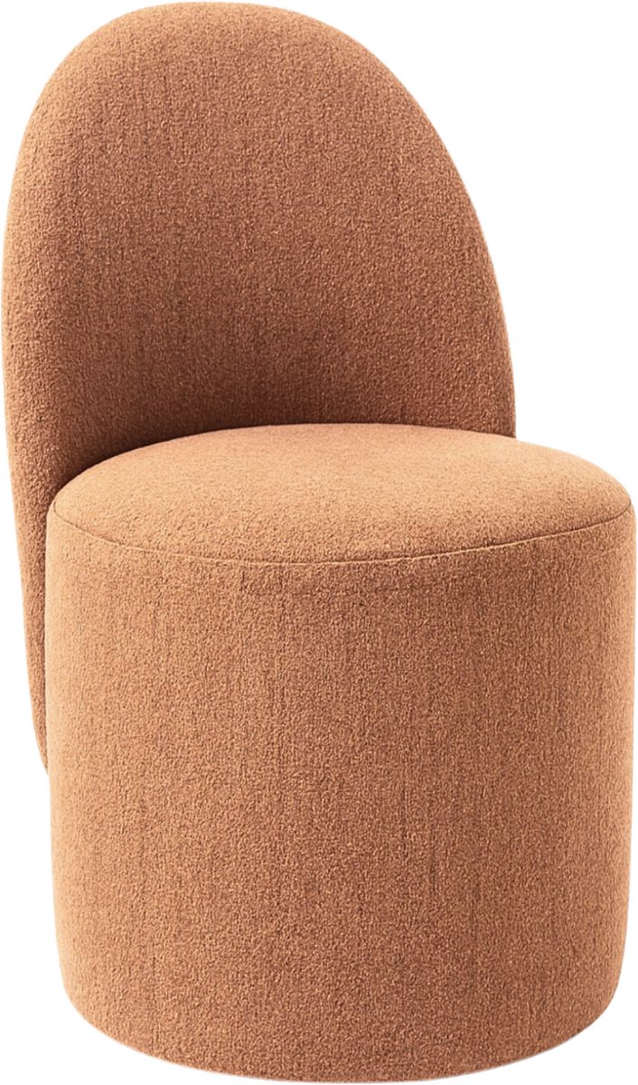 Poef 80x45x45 cm - Design zitzak stoel met afgeronde rugleuning – Bruin - Comfortabele Zitzakstoel