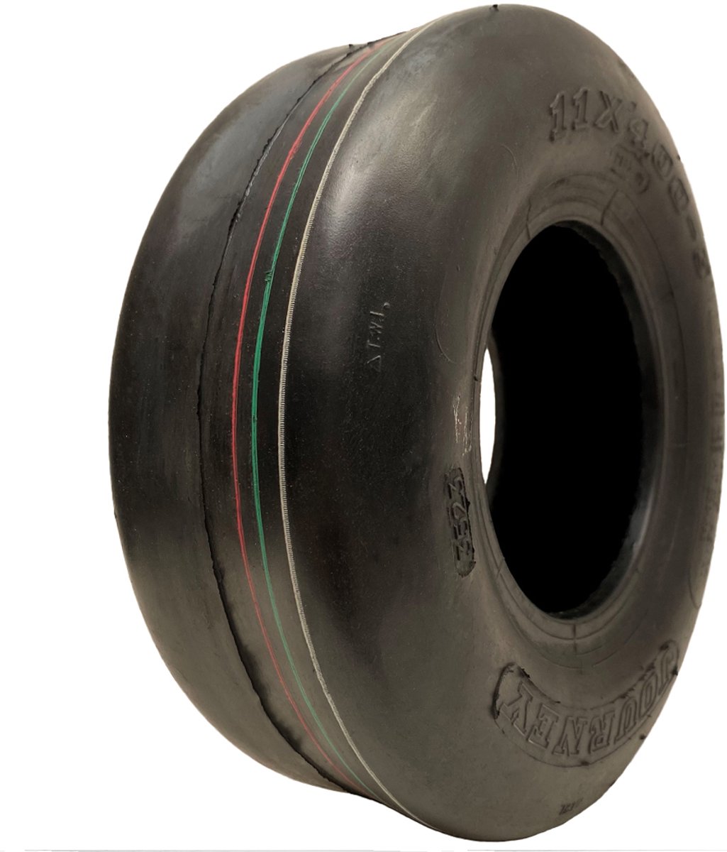 11x4.00-5 Gladde grasmaaierband, 4-laags tubeless, Journey P607-profiel, 150 kg