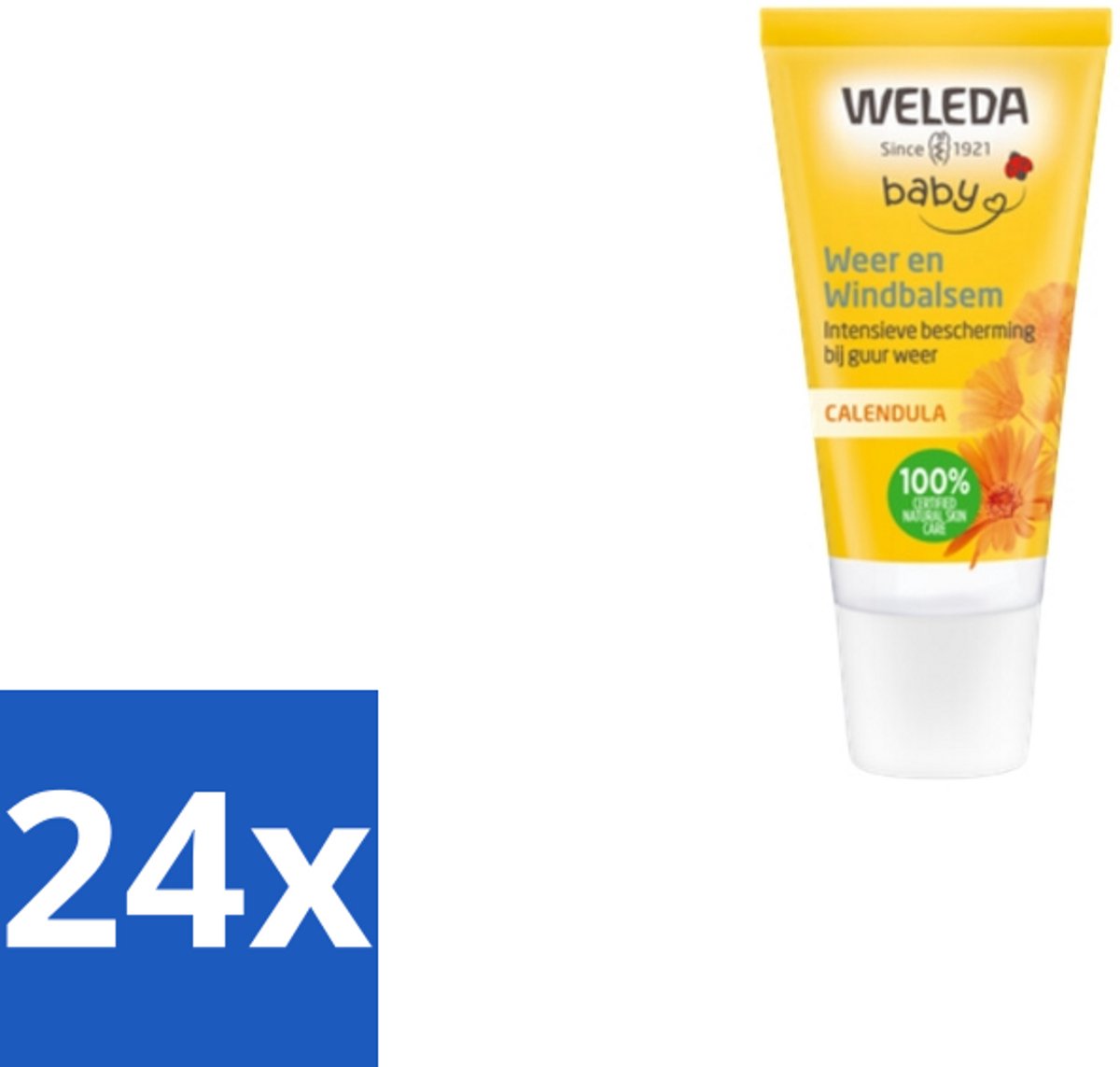 Image of 24 x WELEDA - Weer & Windbalsem - Baby & Kind Calendula - 30 ml - Baby Balsem - Baby Huid - Windbescherming - Koude Bescherming - Natuurlijke Balsem