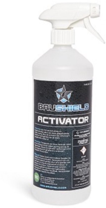 Baushield Activator 1 ltr, direct regenbestendig, 1 liter, voor op vloeibaar rubber, transparant, verstuiver, milieuvriendelijk, makkelijk verwerkbaar, dakreparatie, dakrenovatie, waterdicht