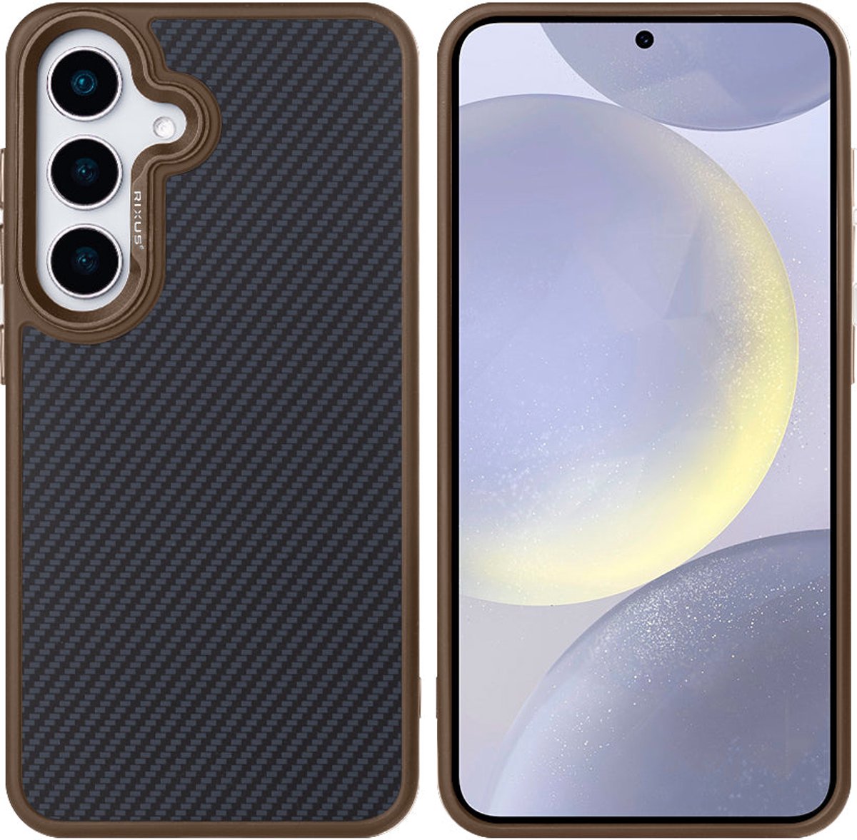 Rixus Mag Carbon With MagSafe For Samsung Galaxy S25 Plus Brown