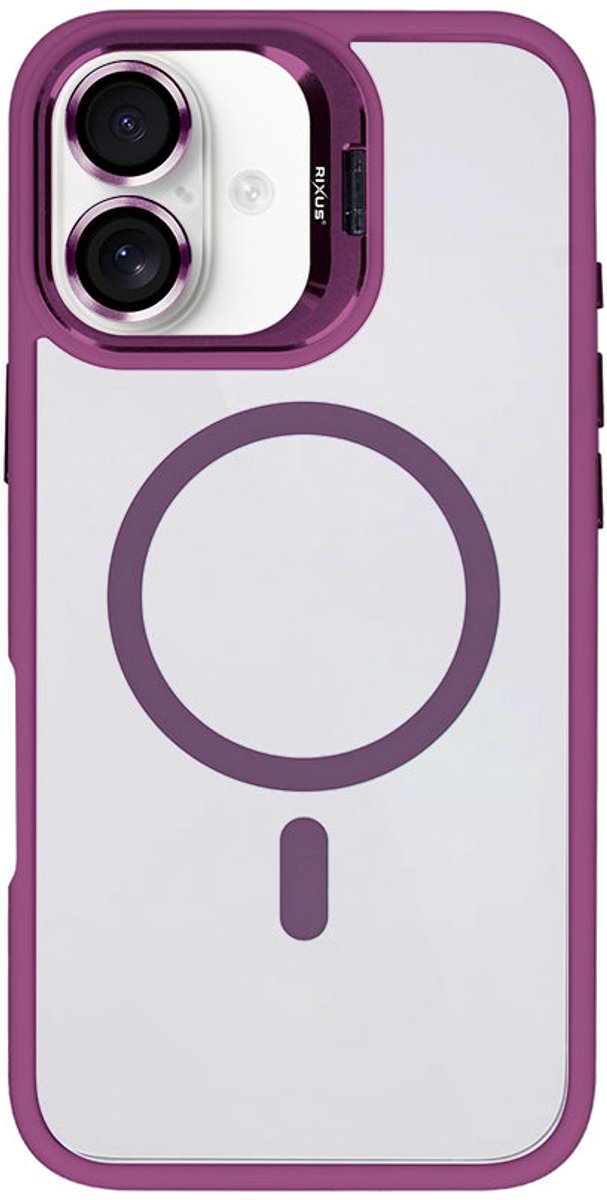 Rixus Classic 03 Case With MagSafe For Apple iPhone 16 Plus Dark Pink