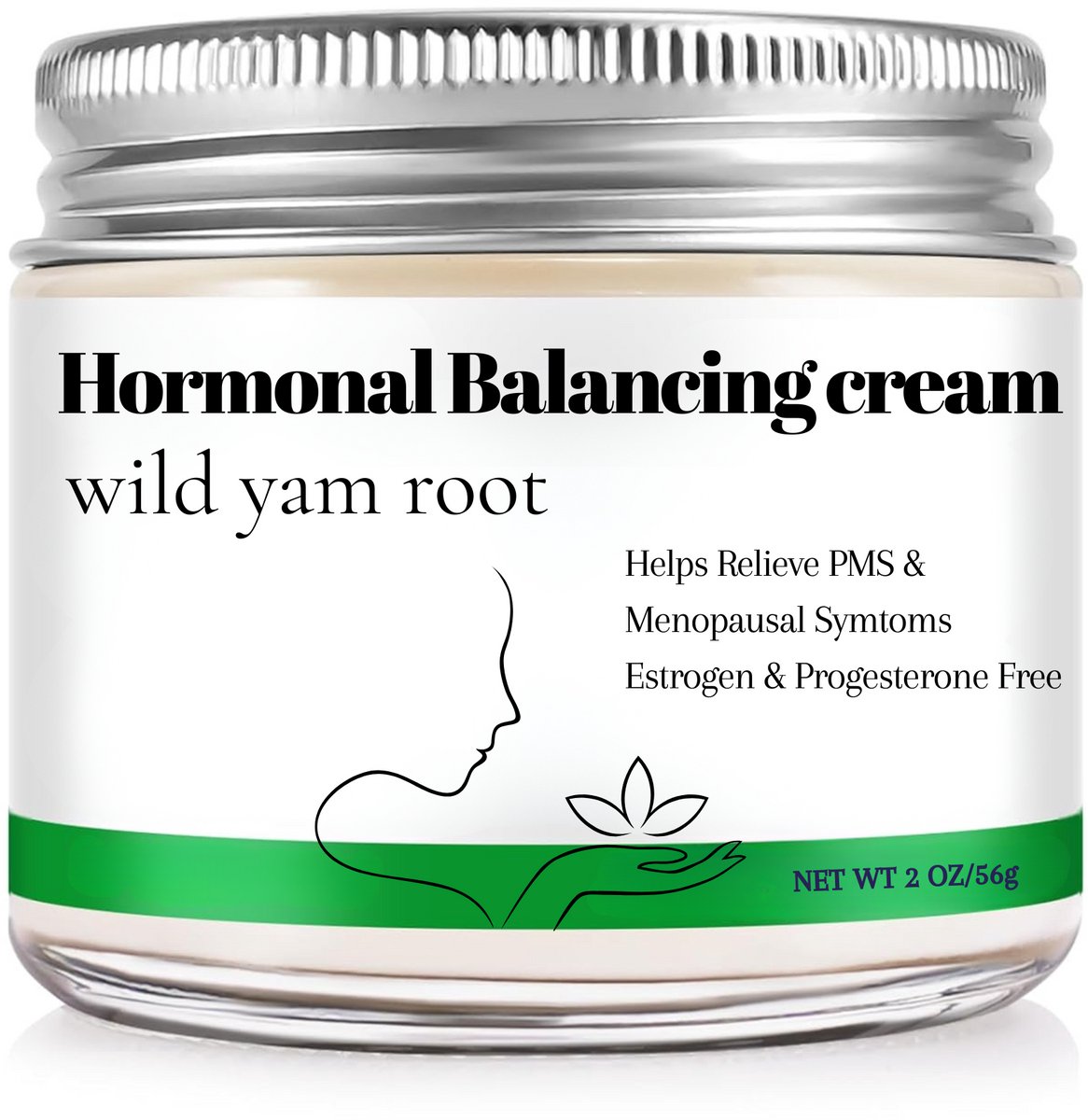 Herbal Wild Yam Root Cream – Gecertificeerde Organische Hormoonbalancerende Crème zonder Oestrogeen of Progesteron, Verlicht PMS & Menopauze