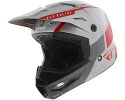 Fly Racing Kinetic kinder crosshelm Drift glans grijs rood