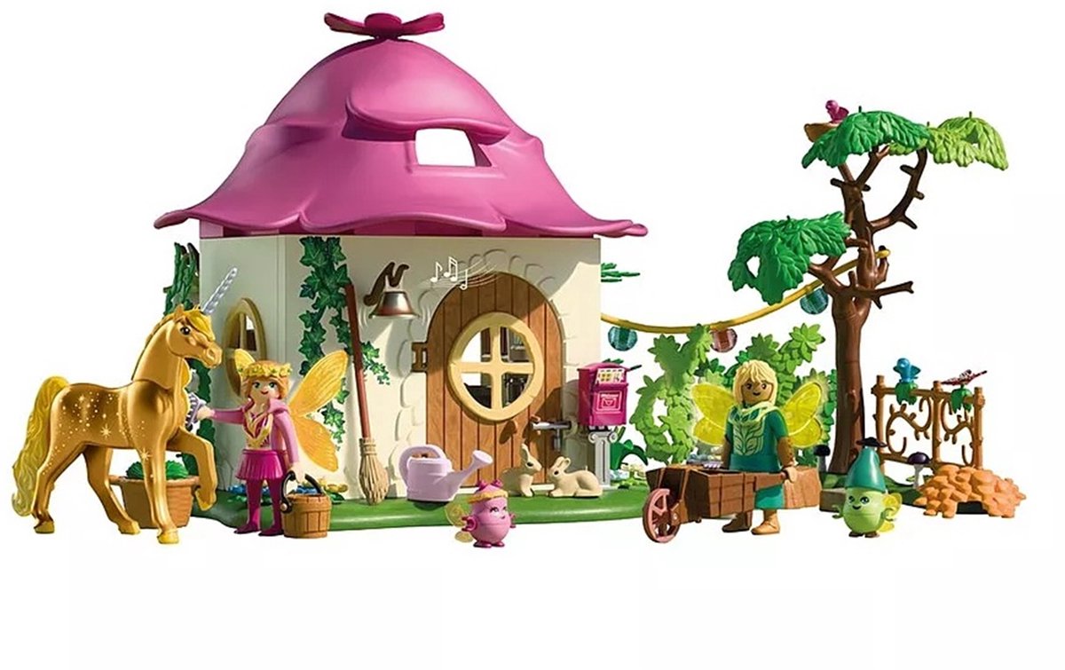 PLAYMOBIL Magische Eenhoorns - Feeënhuis met gouden eenhoorn en stal - Met oplichtende slinger voor magische nachten - 71838 — afbeelding 4