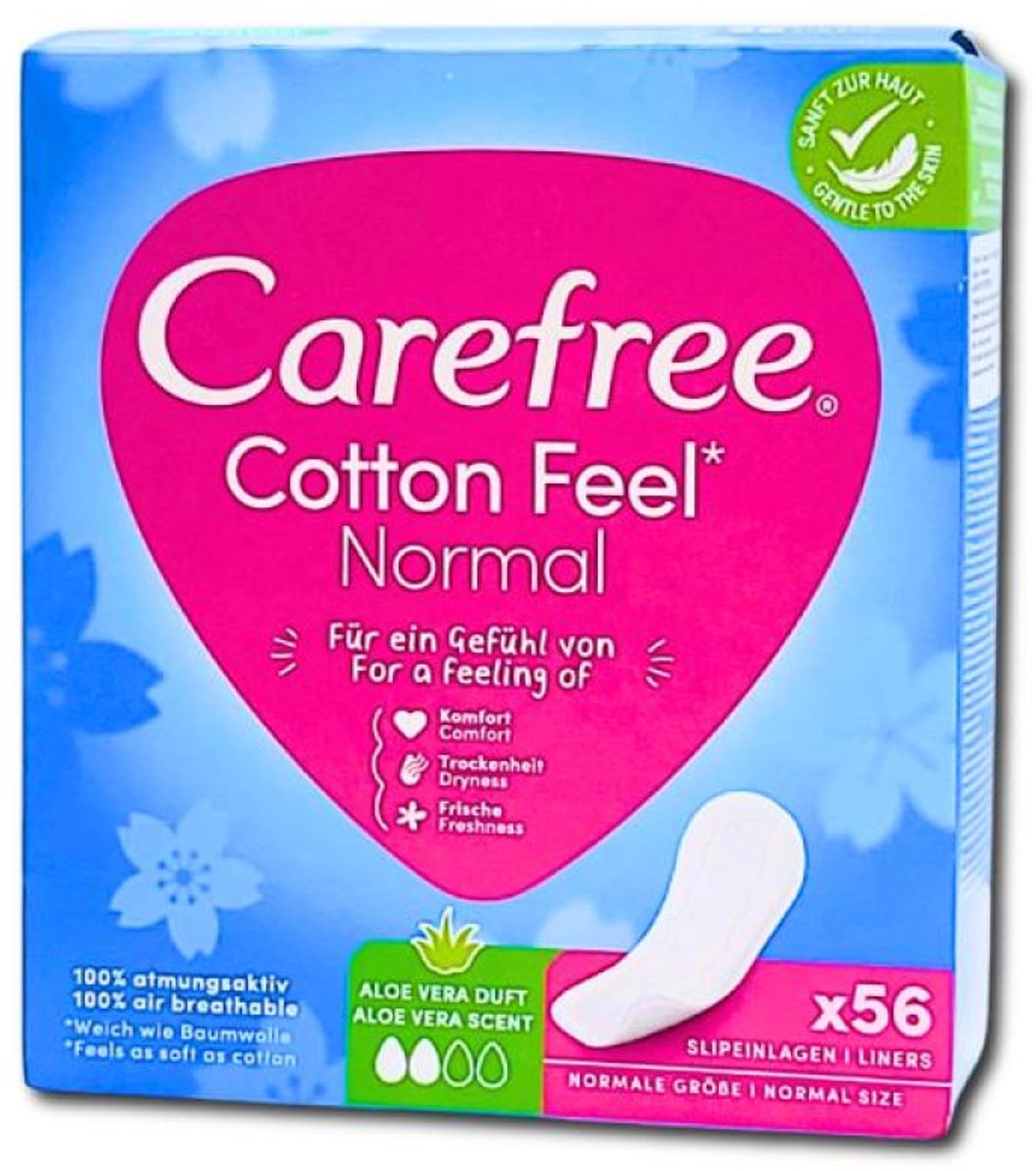 5 x 56 stuks Carefree Cotton Aloë Inlegkruisjes - Voordeelverpakking