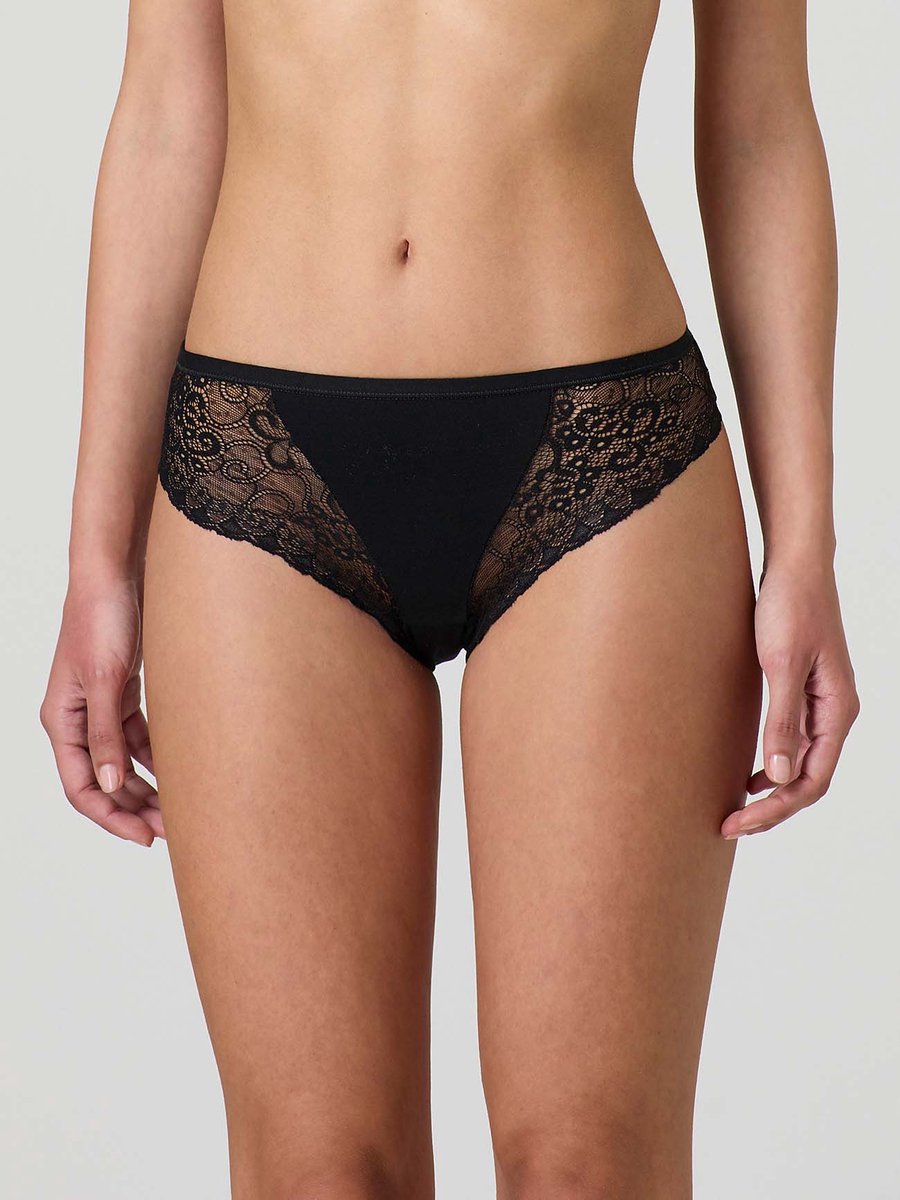 Jadea dames heup slip met kant - Slip Donna - zwart - maat M - 1 pack